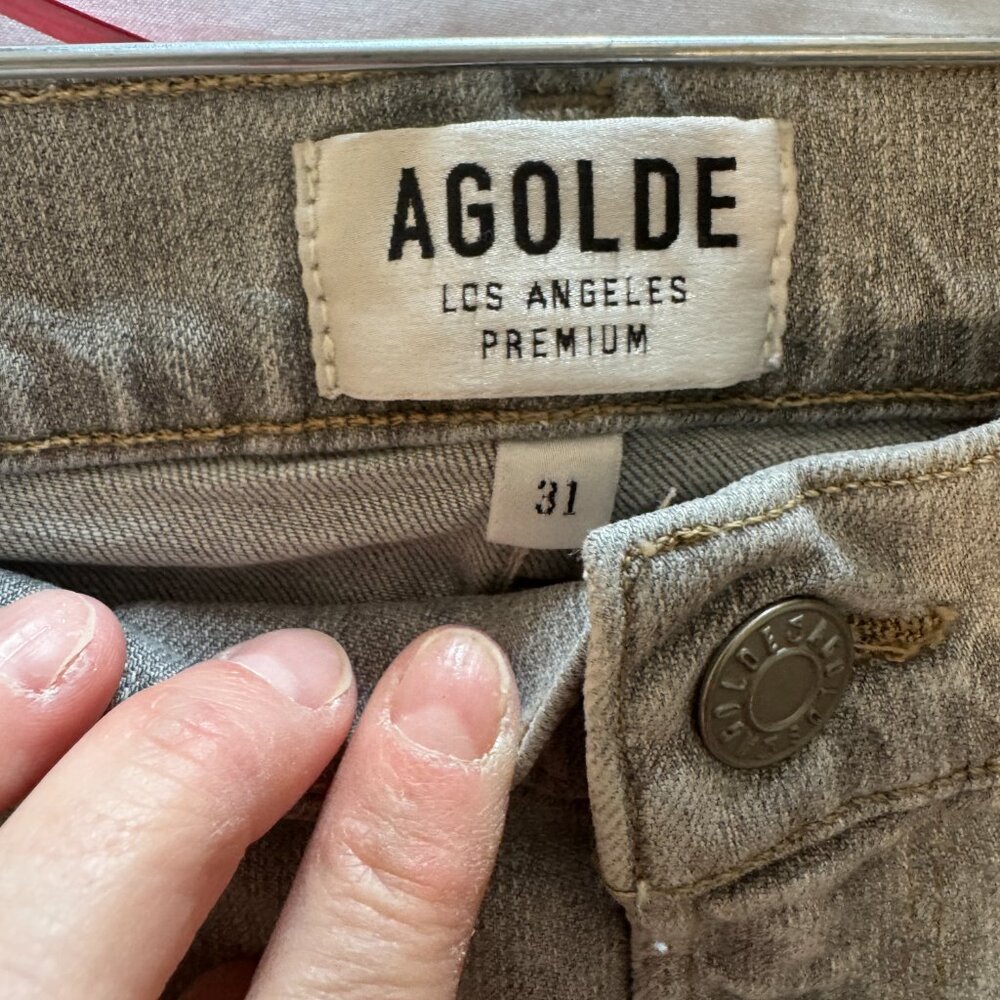 Agolde | Feel Good Sophie High Rise Crop Distressed Gray Denim Jeans - Picture 6 of 11